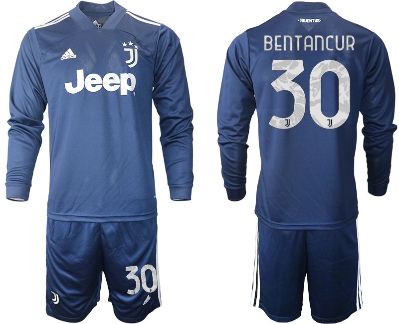 Men 2020-2021 club Juventus away long sleeves #30 blue Soccer Jerseys->juventus jersey->Soccer Club Jersey